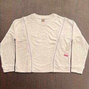 Lucky in Love White Zips are Sealed Tennis Jacket Size Medium